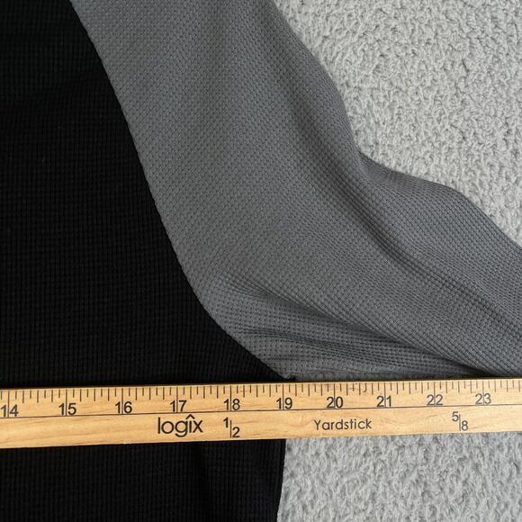 Hurley Thermal Shirt Mens S Black Gray Waffle Graphic Long Sleeve Spellout Surf - Picture 8 of 8